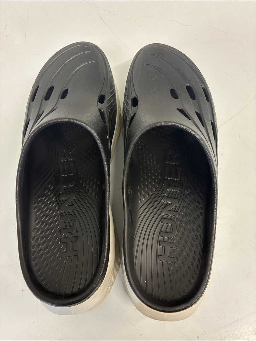 Hunter Black Slip-On EVA Clog with White Contrast Sole